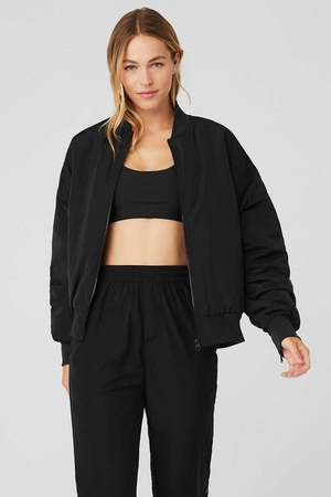 Manteaux Alo Yoga Faux Fur Urbanite Bomber Noir Femme | AVY-69962654