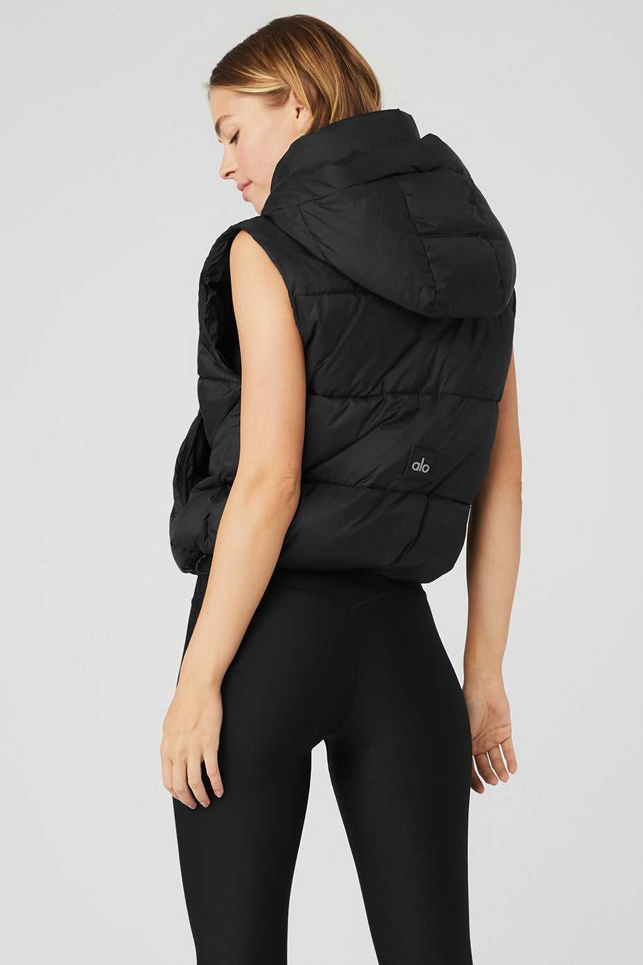 Gilet Alo Yoga Gold Rush Puffer Noir Femme | AFU-45519033