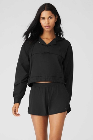 Sweat a Capuche Alo Yoga International Anorak Noir Femme | XUB-05147971