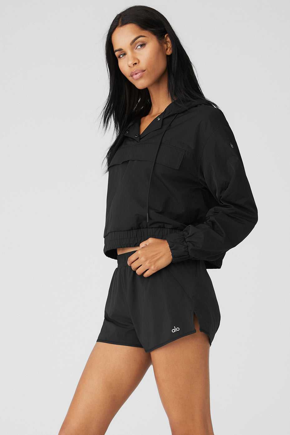 Sweat a Capuche Alo Yoga International Anorak Noir Femme | XUB-05147971