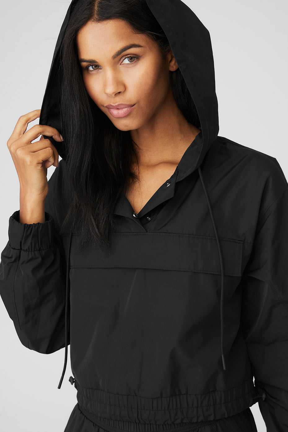 Sweat a Capuche Alo Yoga International Anorak Noir Femme | XUB-05147971