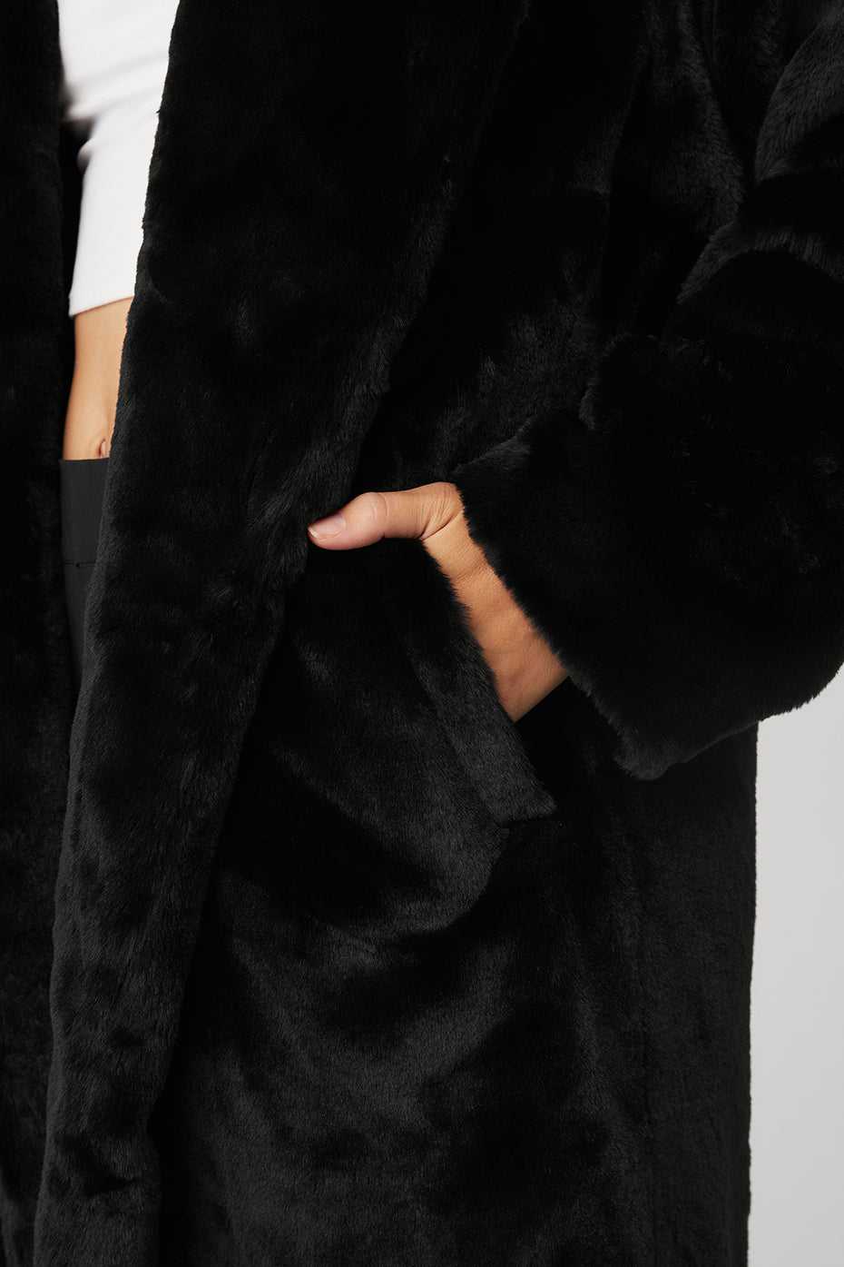 Manteaux Alo Yoga Oversized Faux Fur Trench Noir Femme | BNP-51121469