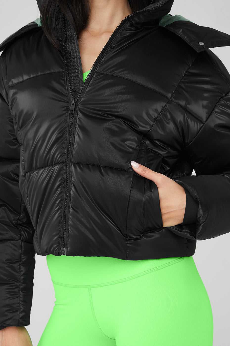 Manteaux Alo Yoga Pearlized Pristine Puffer Noir Femme | WPE-61005124