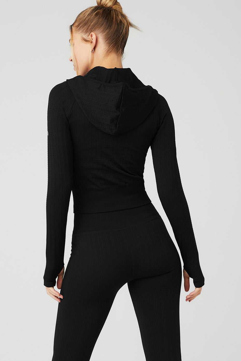 Vestes Alo Yoga Seamless Cable Knit Noir Femme | JSD-95637570