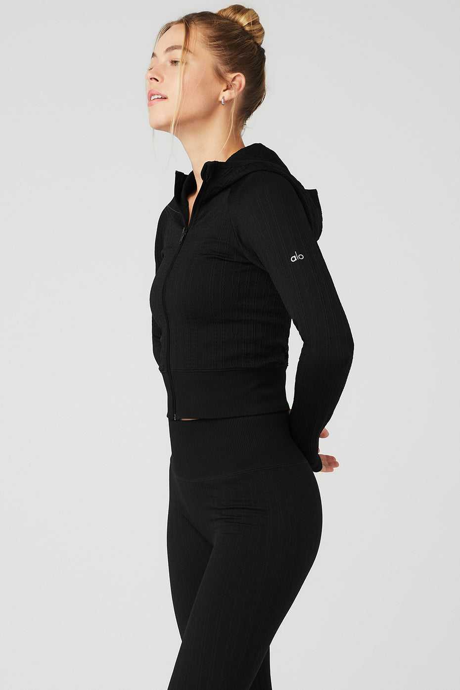 Vestes Alo Yoga Seamless Cable Knit Noir Femme | JSD-95637570