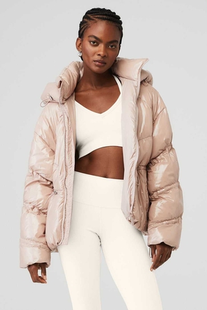 Vestes Alo Yoga Stunner Puffer Rose Femme | LIC-32607288