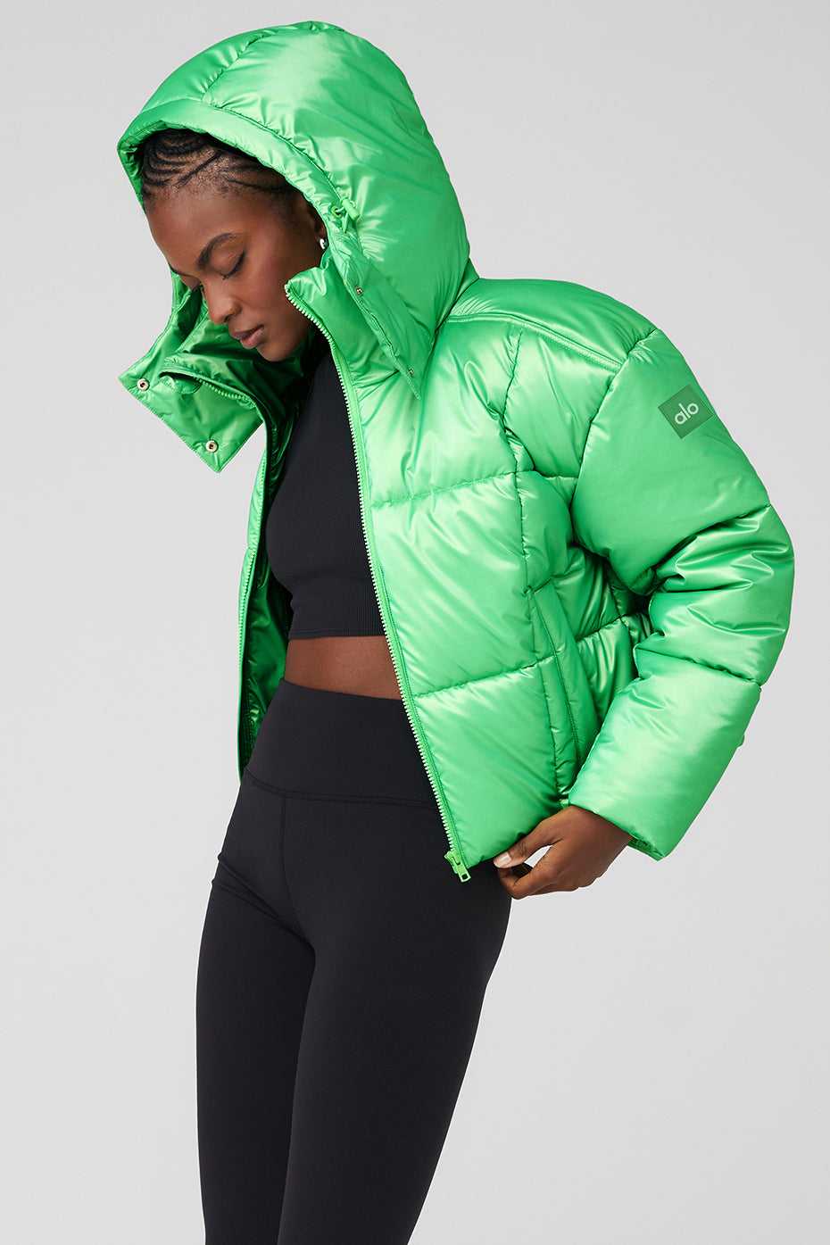 Manteaux Alo Yoga Pearlized Pristine Puffer Vert Femme | SHD-28572669