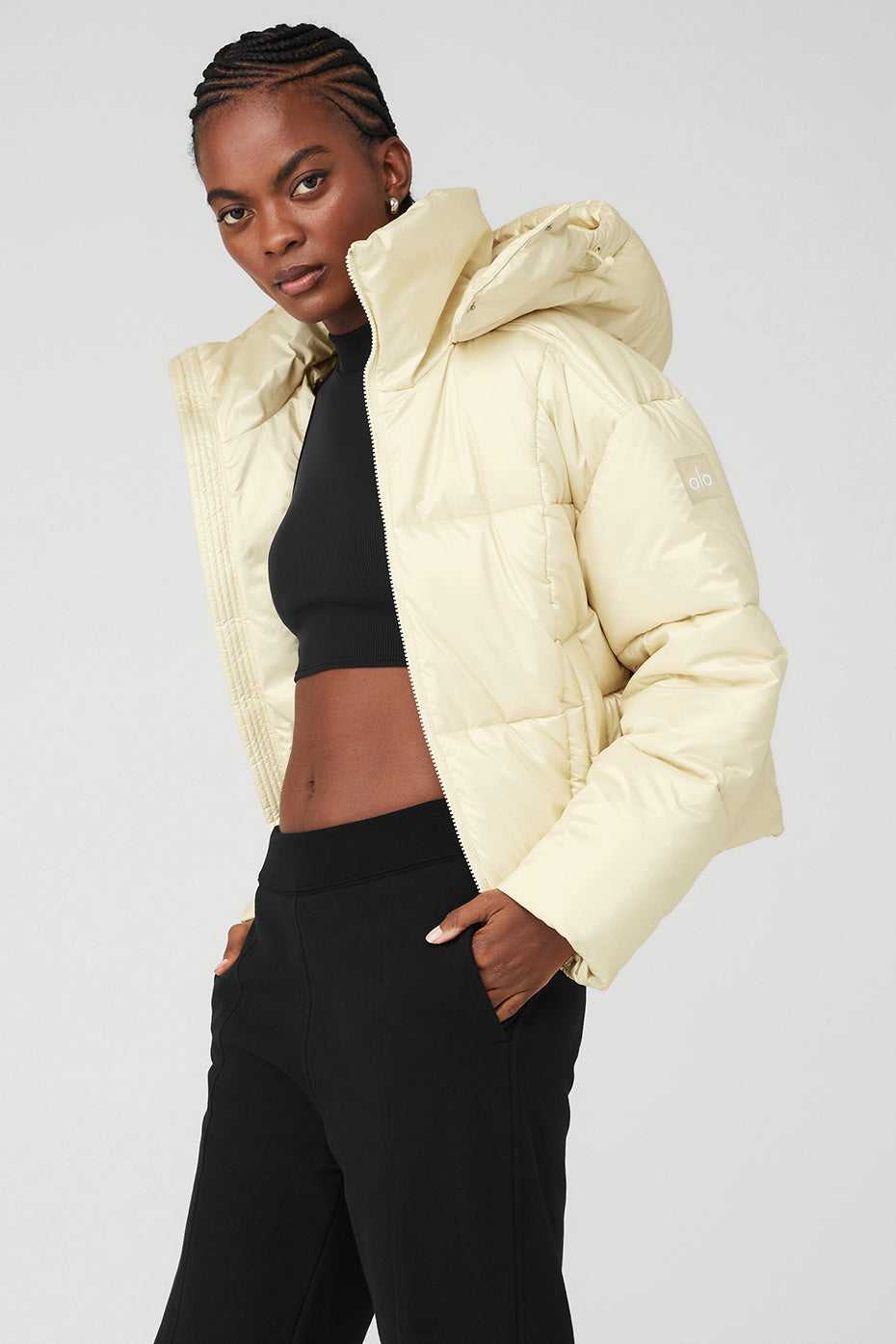 Manteaux Alo Yoga Pearlized Pristine Puffer Jaune Clair Femme | HLN-79559888