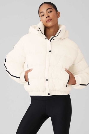 Vestes Alo Yoga Aspen Love Puffer Blanche Femme | OEP-44410586