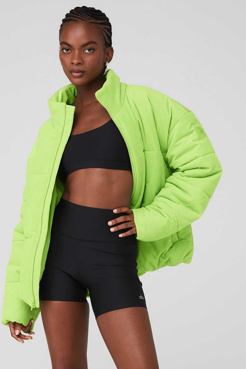 Manteaux Alo Yoga Corduroy Stage Puffer Celery Femme | BBR-49034476