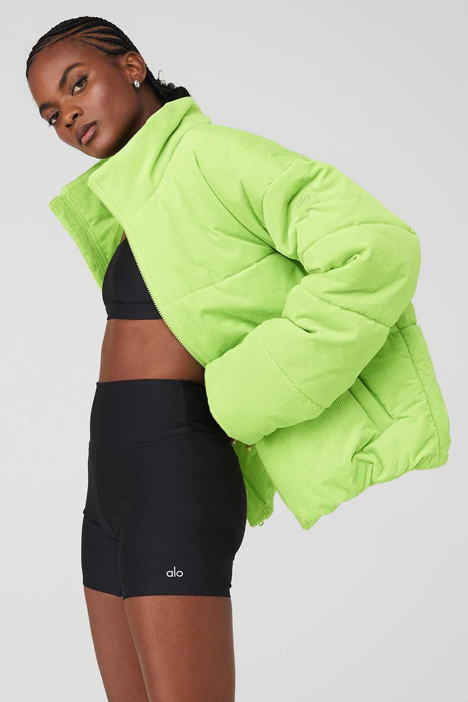 Manteaux Alo Yoga Corduroy Stage Puffer Celery Femme | BBR-49034476