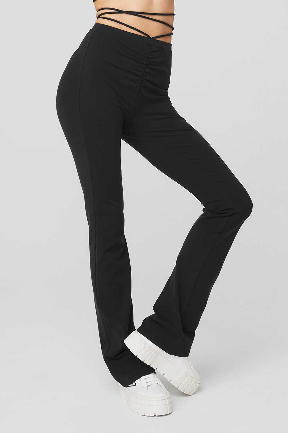 Leggings Alo Yoga Airbrush High-Waist Cinch Flare Noir Femme | DNN-71148966