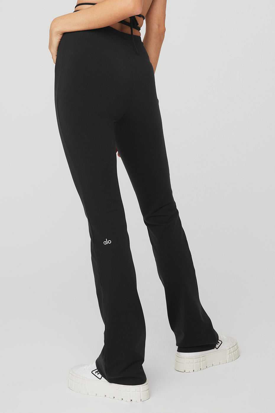 Leggings Alo Yoga Airbrush High-Waist Cinch Flare Noir Femme | DNN-71148966